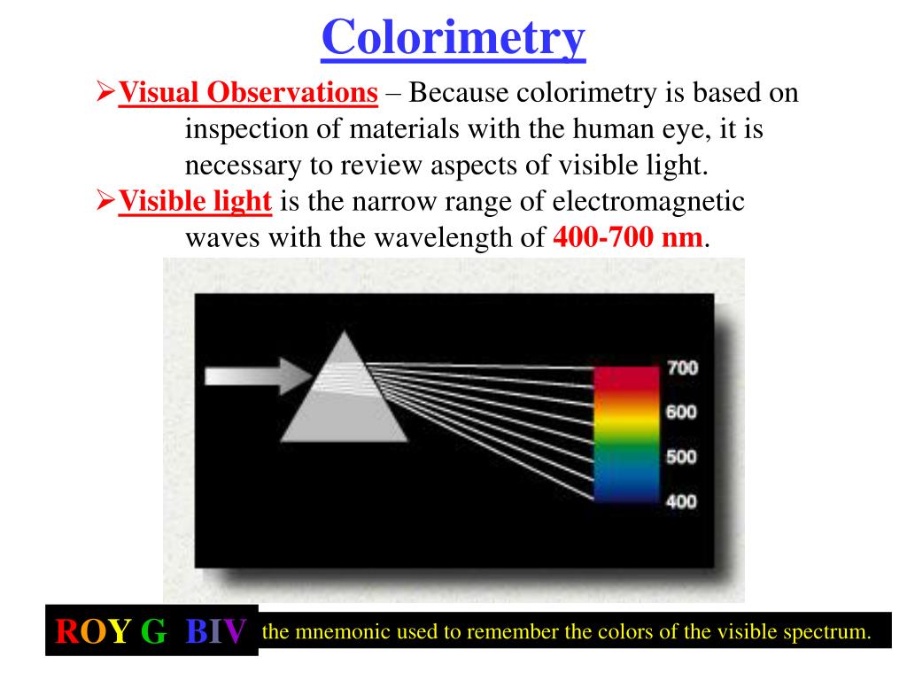 PPT Colorimetry & Spectrophotometry PowerPoint Presentation, free download ID3903239