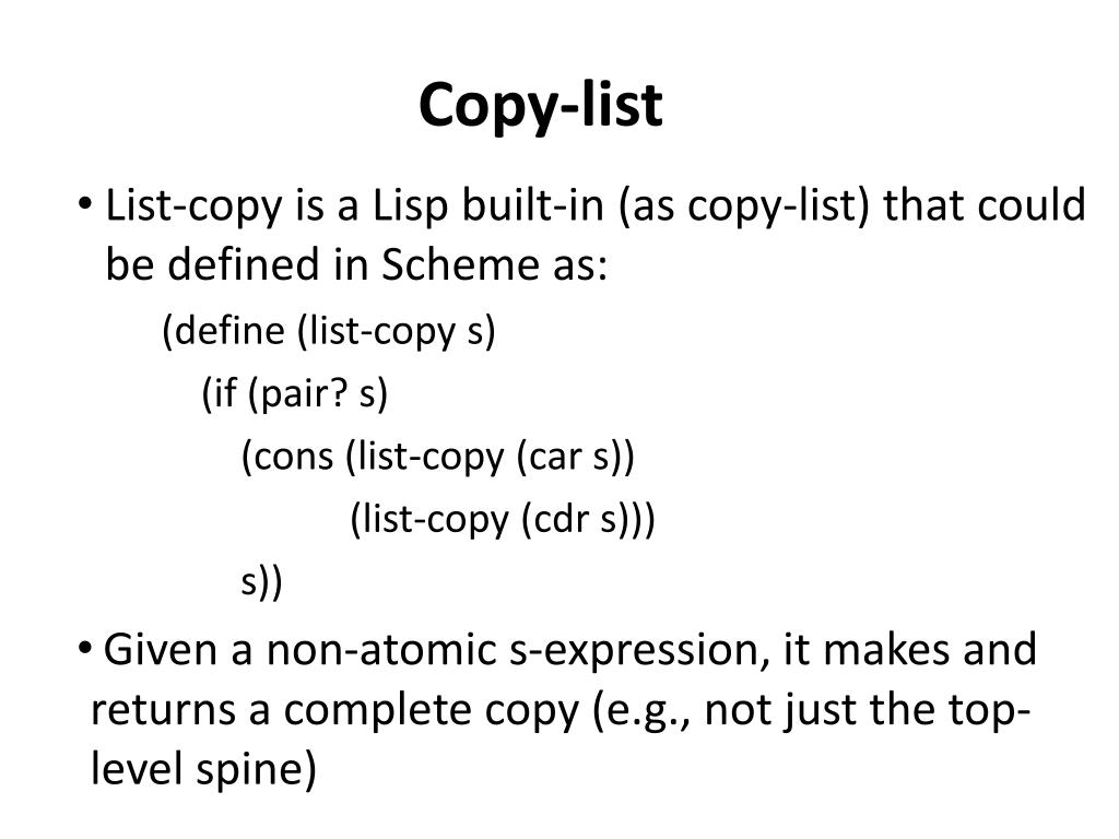 PPT Lists in Lisp and Scheme PowerPoint Presentation, free download