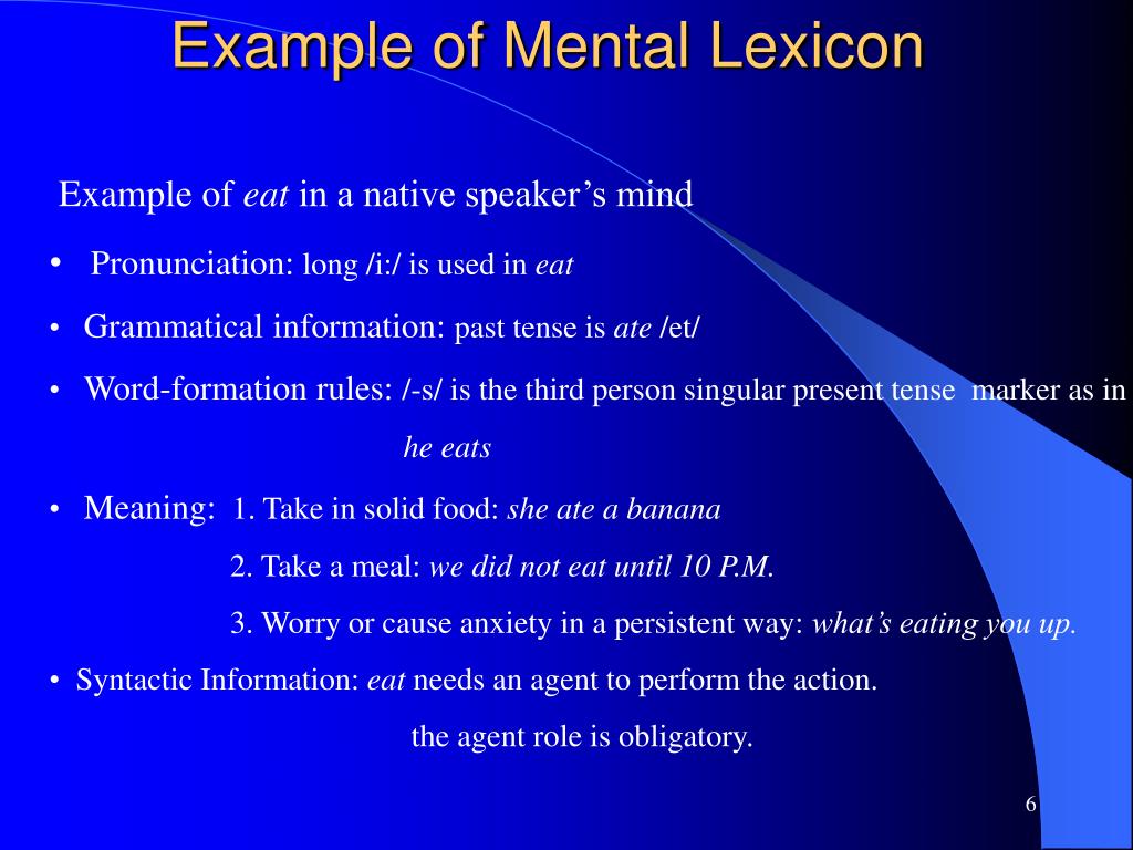Examples Of Lexicon Words