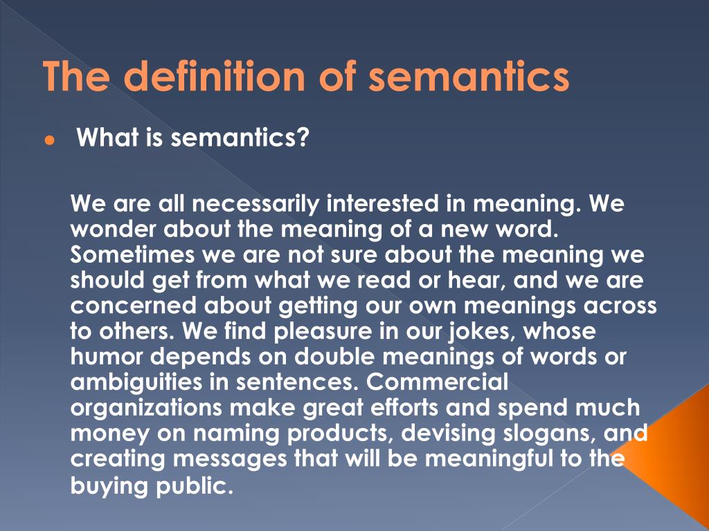 Semantics Meaning