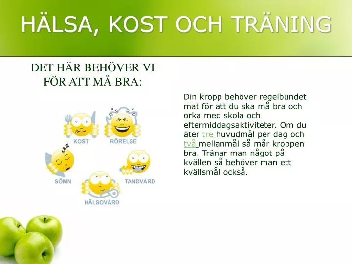 PPT HÄLSA, KOST OCH TRÄNING PowerPoint Presentation, free download