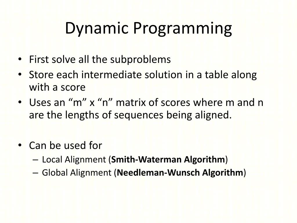 PPT Dynamic Programming for Sequence alignment PowerPoint Presentation ID3922425