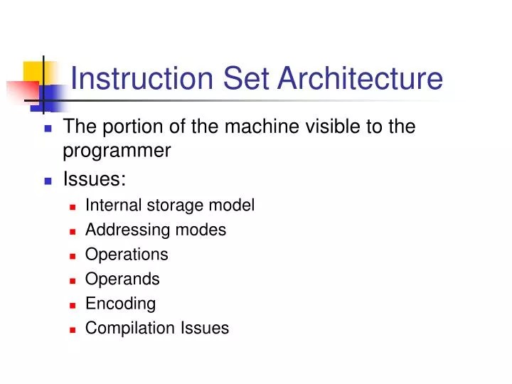 PPT Instruction Set Architecture PowerPoint Presentation, free