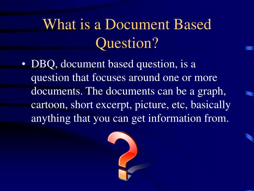 PPT Document Based Questions PowerPoint Presentation, free download