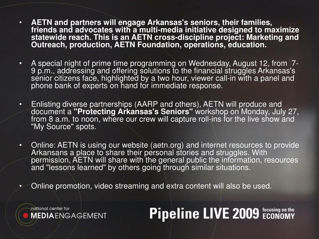 PPT AETN Arkansas Educational Television Network Protecting Arkansas’s Seniors PowerPoint