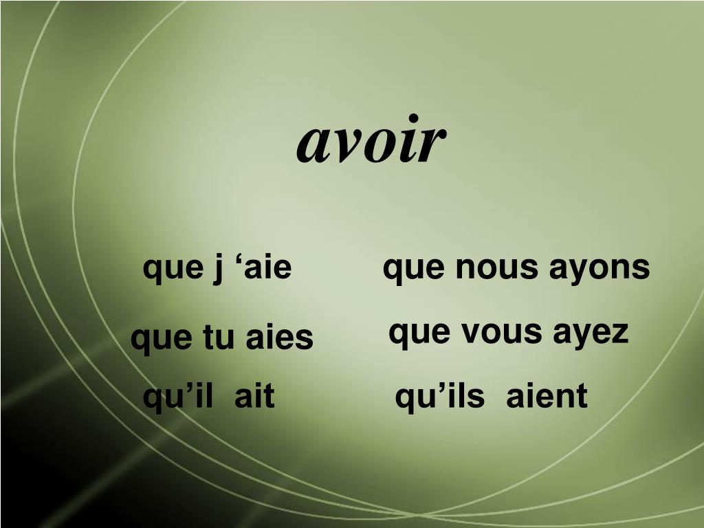 PPT Subjonctif leçon 2 PowerPoint Presentation, free download ID