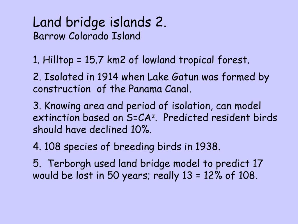 PPT Island Biology & The equilibrium theory of island biogeography