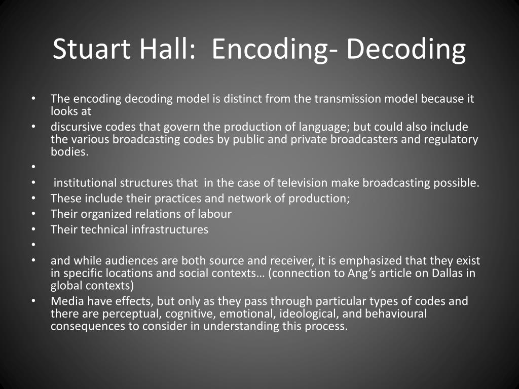 PPT Stuart Hall Encoding Decoding PowerPoint Presentation, free