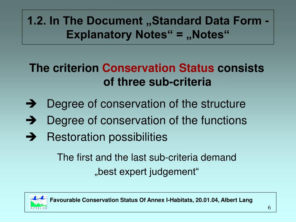 PPT The „Favourable Conservation Status“ Of Annex IHabitats (HabitatsDirective) PowerPoint