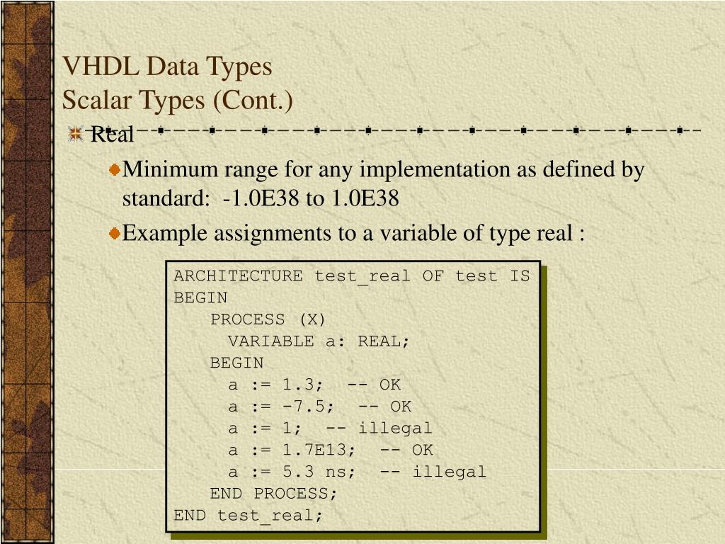 PPT VHDL Data Types PowerPoint Presentation, free download ID3945652