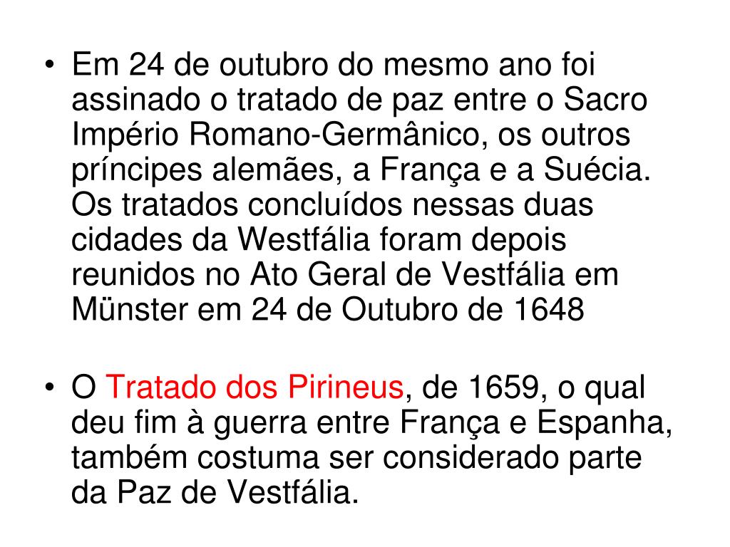 PPT 3.16481789 A Paz de Vestfália e o conceito de soberania