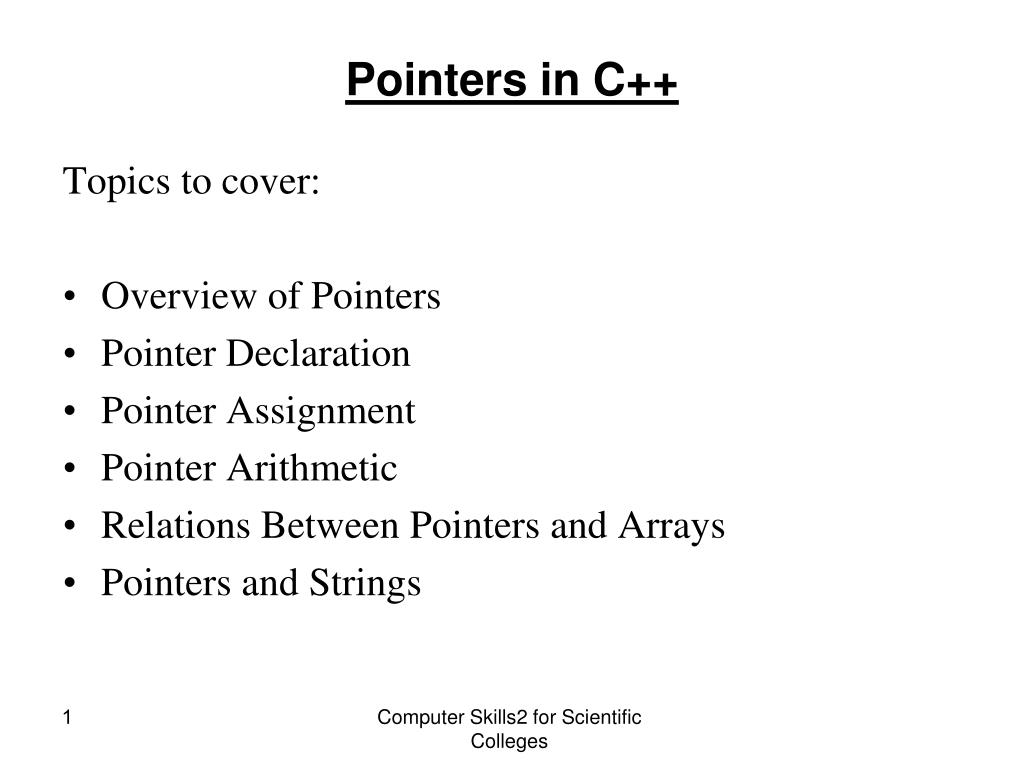 PPT Pointers in C++ PowerPoint Presentation, free download ID3949357