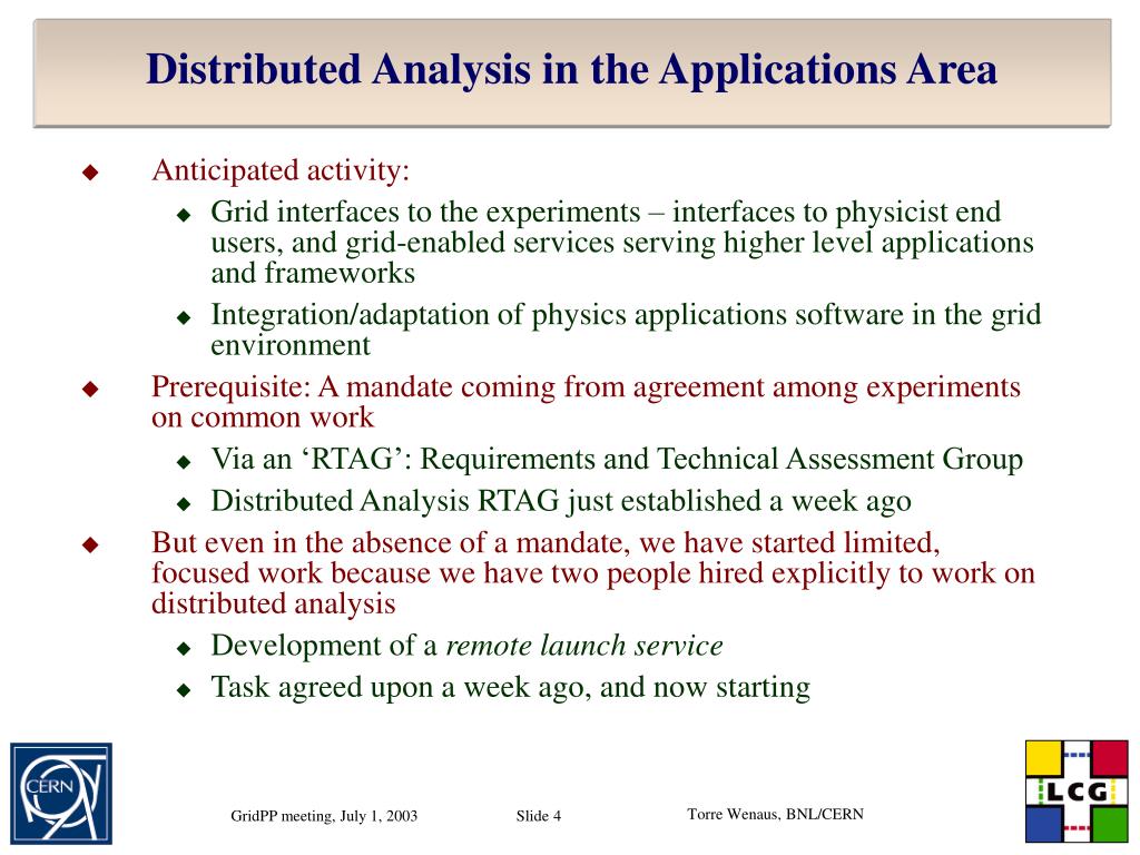 PPT Distributed Analysis at the LCG PowerPoint Presentation, free