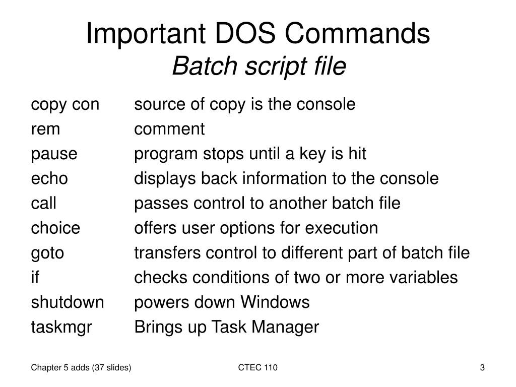 PPT Batch script file PowerPoint Presentation, free download ID3959369