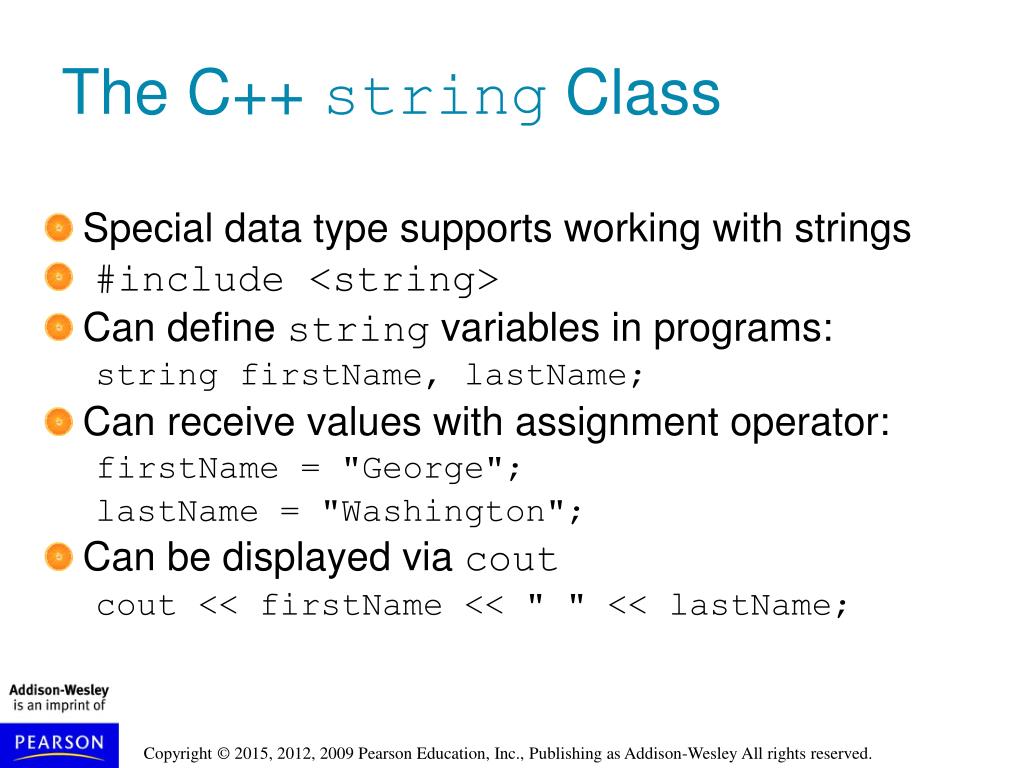 PPT Chapter 10 Characters, CStrings, and More About the string