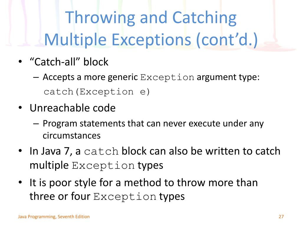 PPT Chapter 12 Exception Handling PowerPoint Presentation, free download ID3960273