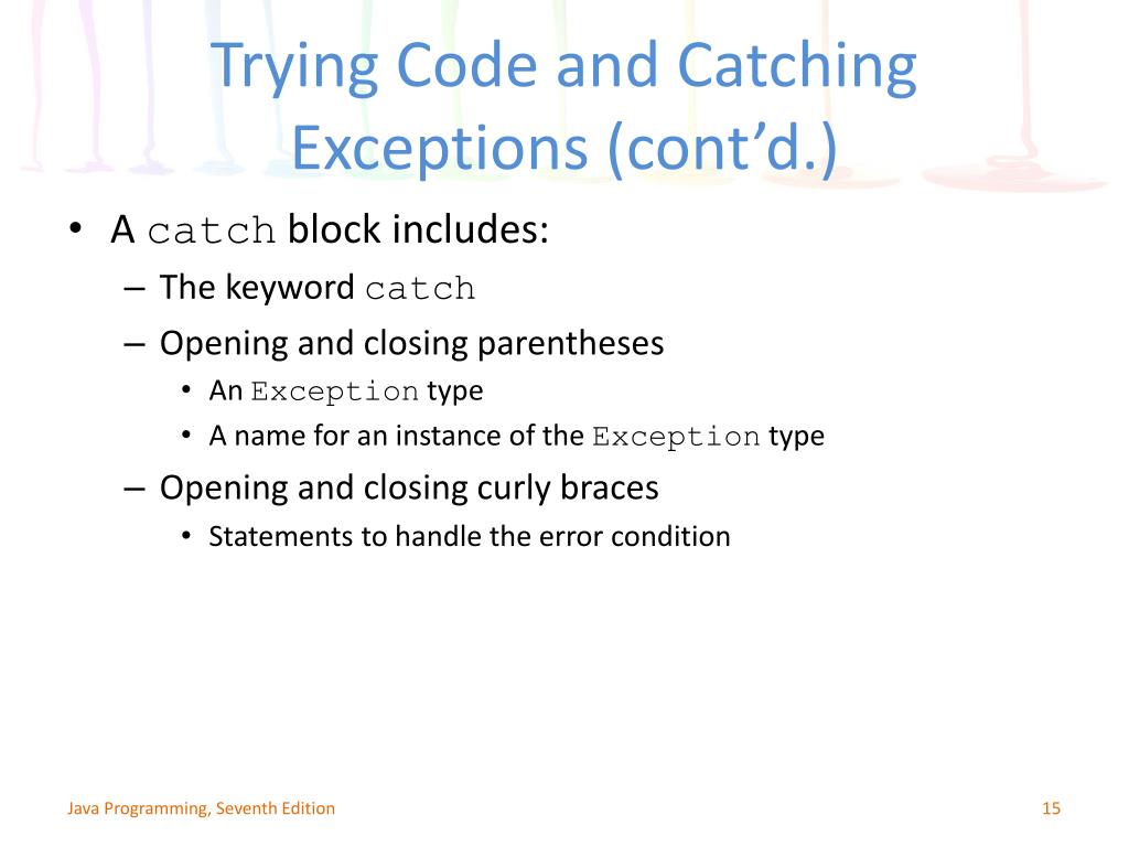 PPT Chapter 12 Exception Handling PowerPoint Presentation, free