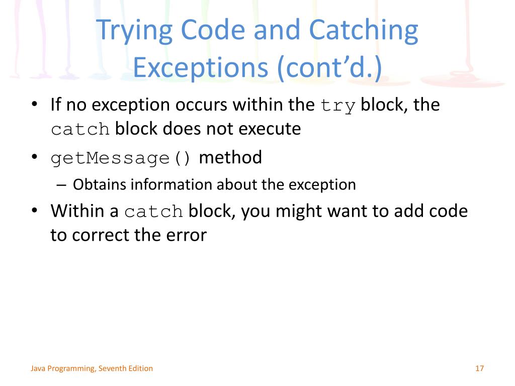 PPT Chapter 12 Exception Handling PowerPoint Presentation, free