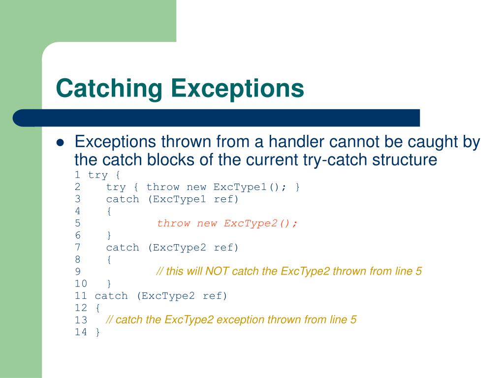 PPT Exception Handling PowerPoint Presentation, free download ID