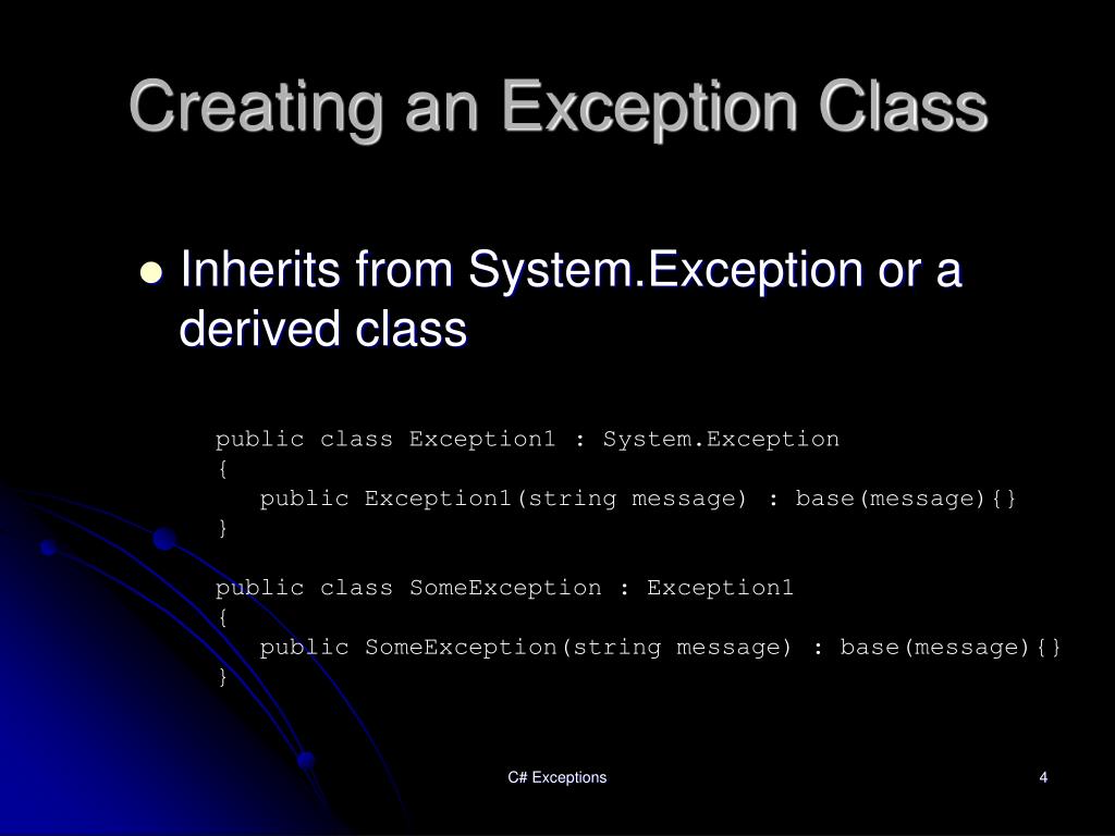What Type Of Exception To Throw C at Isabel Keith blog
