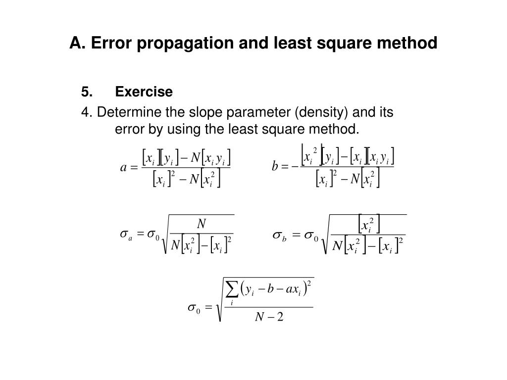 PPT A. Error propagation and least square method PowerPoint