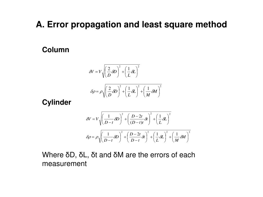PPT A. Error propagation and least square method PowerPoint