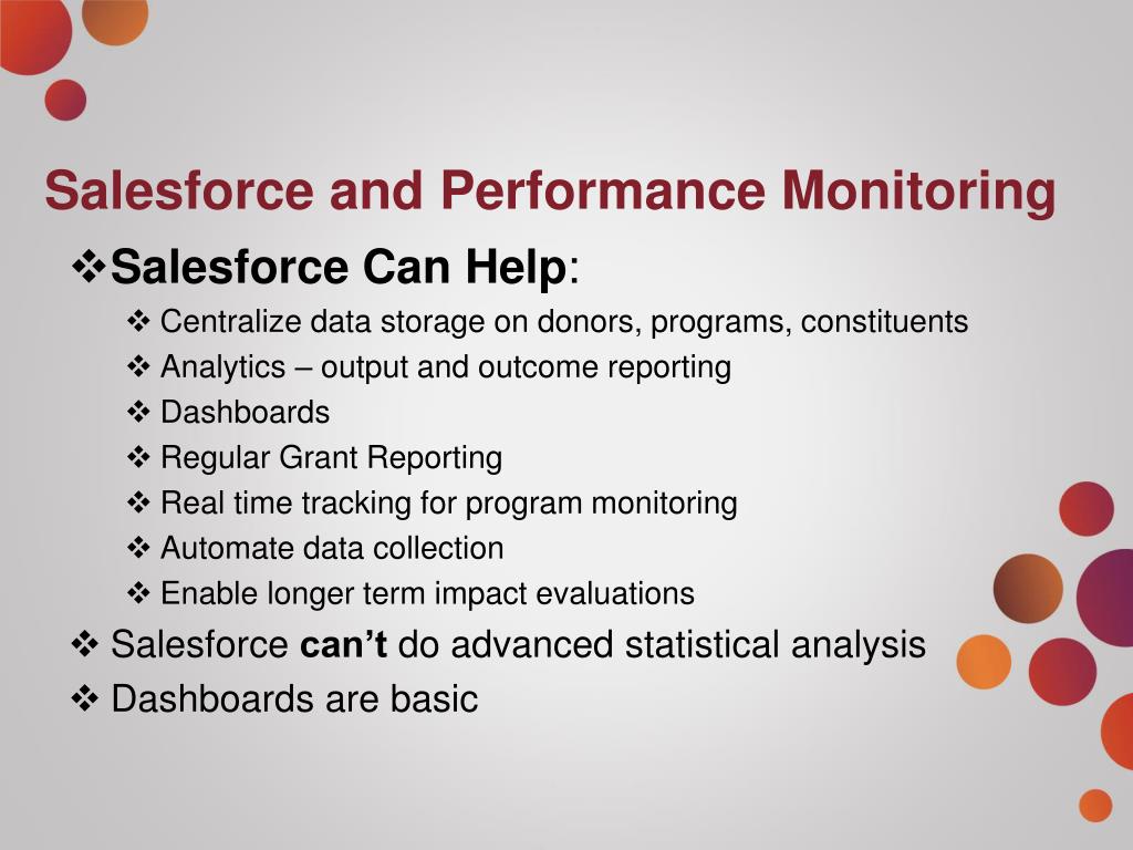 PPT Using Salesforce for Performance Monitoring and Program