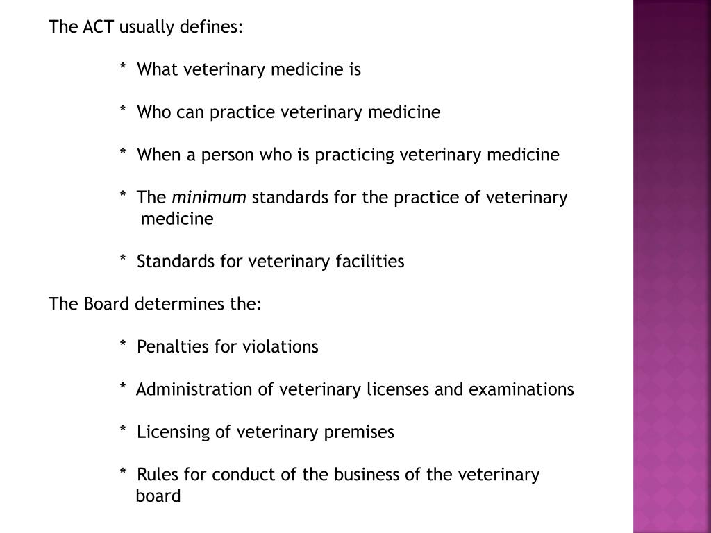 PPT Laws Governing Veterinary Medicine PowerPoint Presentation, free