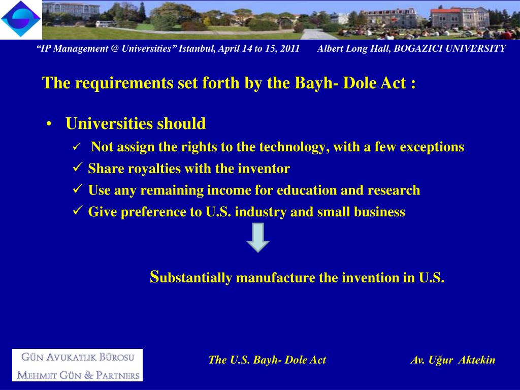 PPT The U.S. Bayh Dole Act PowerPoint Presentation, free download ID3964980