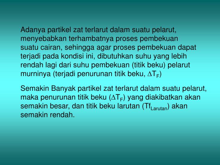 PPT SIFAT KOLIGATIF LARUTAN PowerPoint Presentation ID3966660