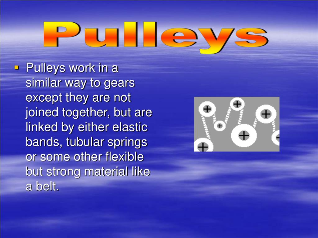 PPT My Slide Show will be on Gears Levers and Pulleys PowerPoint