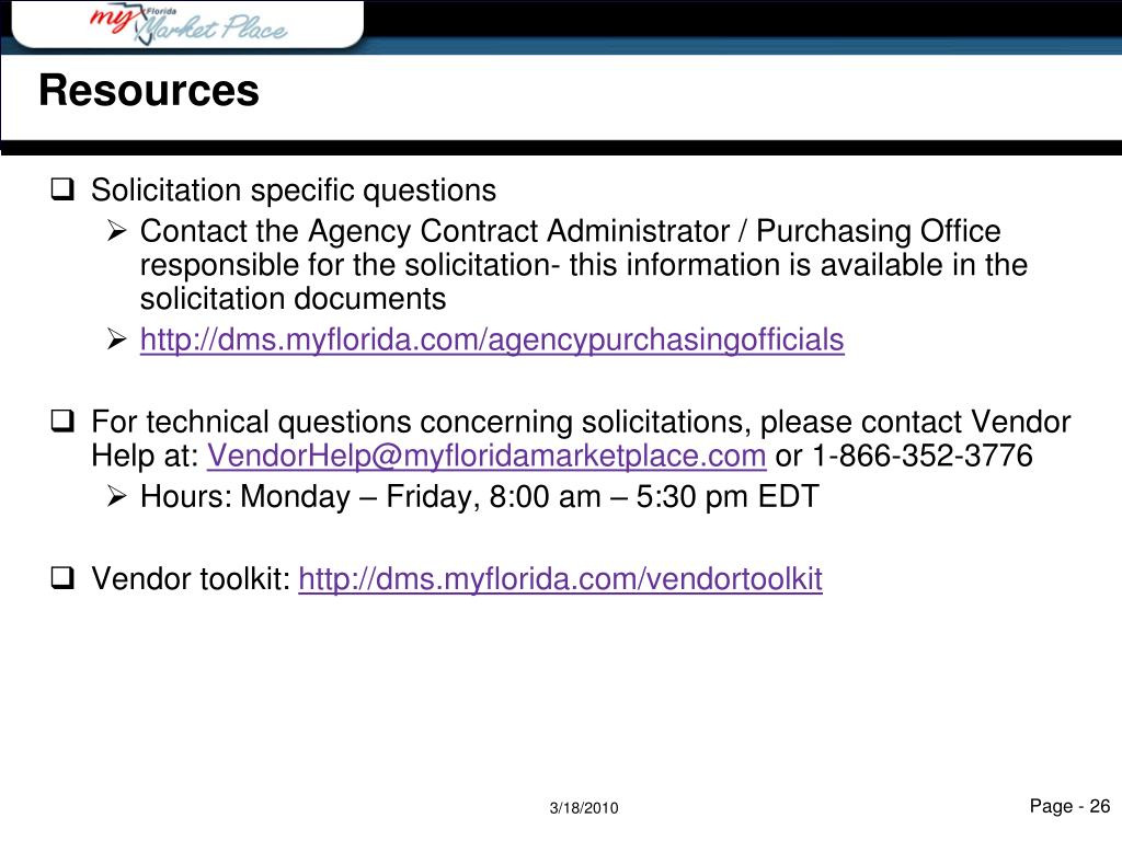 PPT Searching the Florida Vendor Bid System (VBS) Vendor Meeting