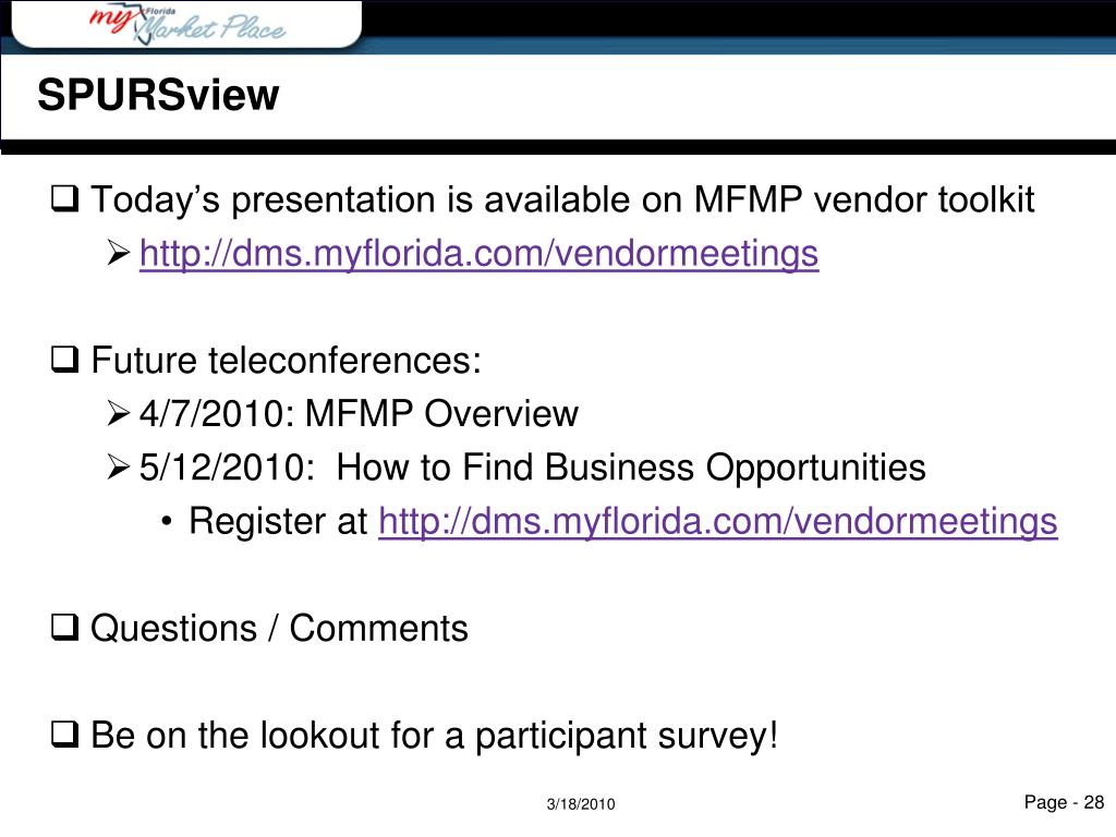PPT Searching the Florida Vendor Bid System (VBS) Vendor Meeting