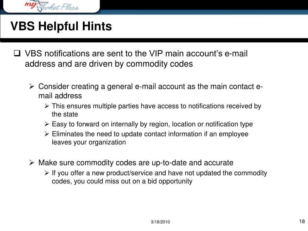 PPT Searching the Florida Vendor Bid System (VBS) Vendor Meeting