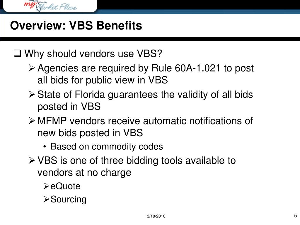 PPT Searching the Florida Vendor Bid System (VBS) Vendor Meeting