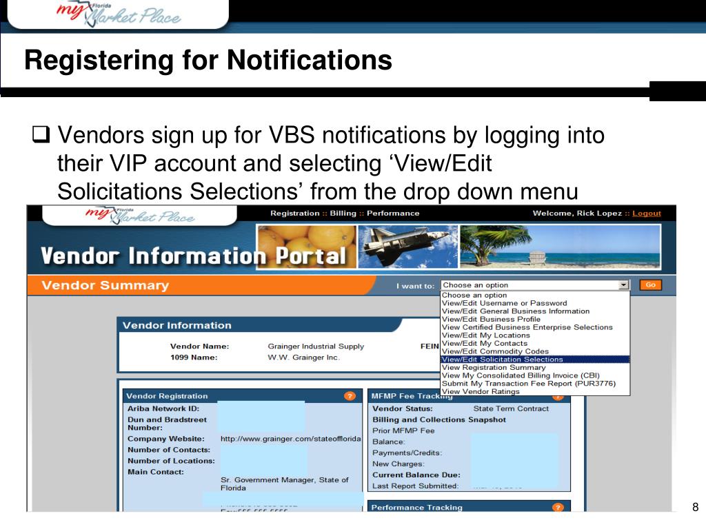 PPT Searching the Florida Vendor Bid System (VBS) Vendor Meeting