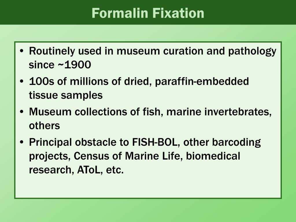 PPT DNA Recovery from FormalinFixed Specimens PowerPoint