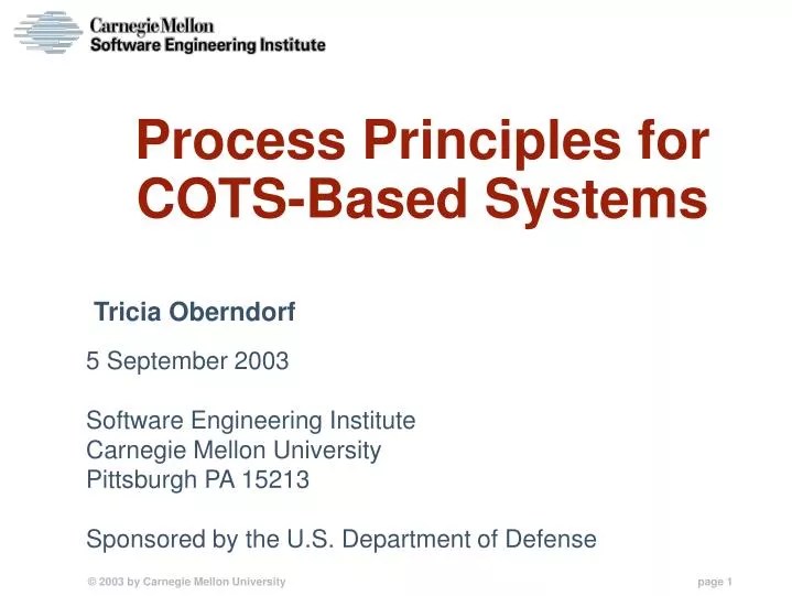 PPT Process Principles for COTSBased Systems PowerPoint Presentation