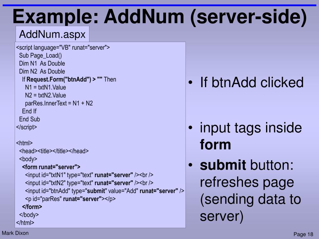 PPT 15 â€“  applications Serverside code (ASP) PowerPoint