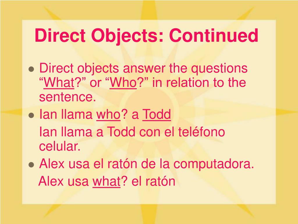 PPT A Lesson in Direct Object Pronouns PowerPoint Presentation, free
