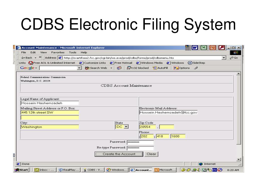 PPT CDBS Electronic Filing System PowerPoint Presentation, free