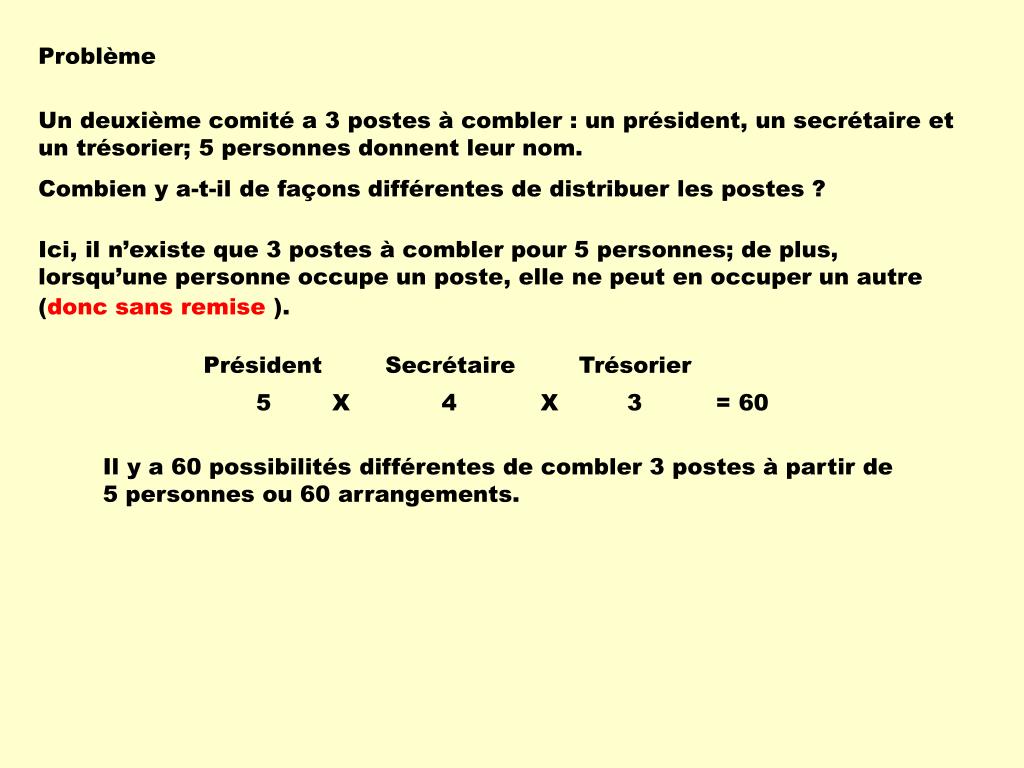 PPT Permutations, arrangements et combinaisons