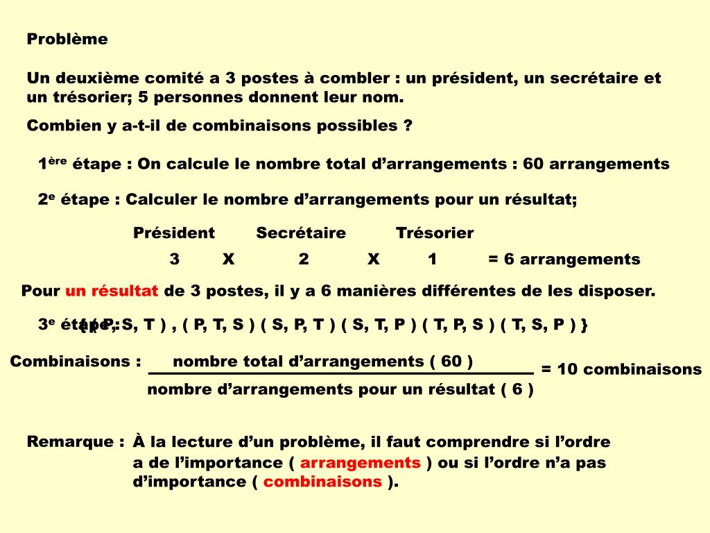 PPT Permutations, arrangements et combinaisons