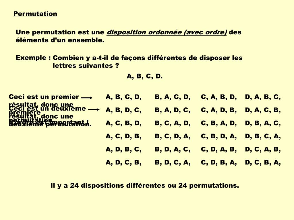 PPT Permutations, arrangements et combinaisons