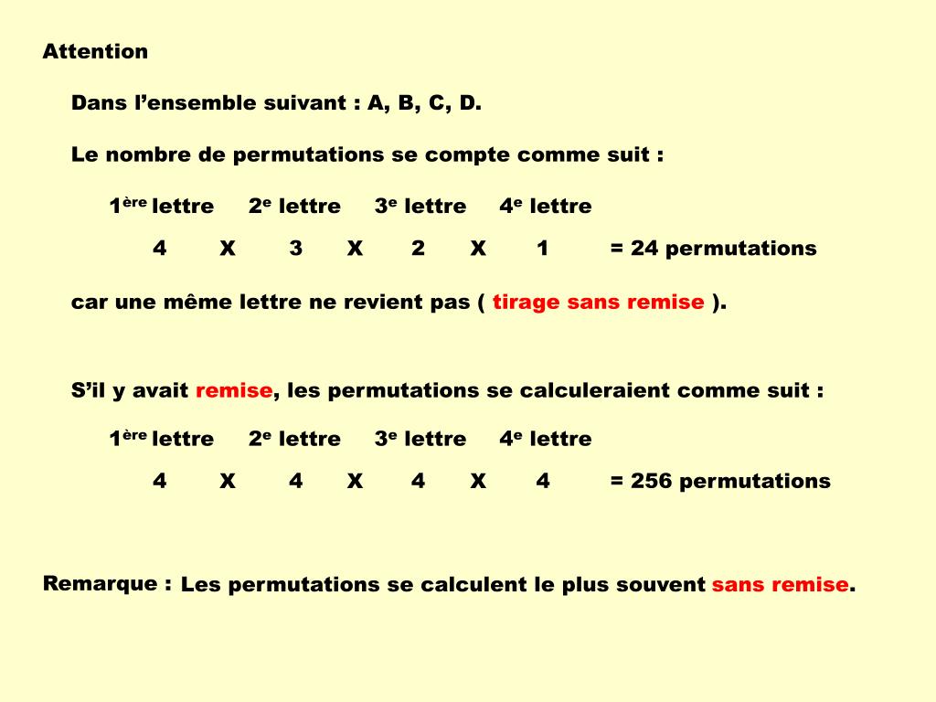 PPT Permutations, arrangements et combinaisons