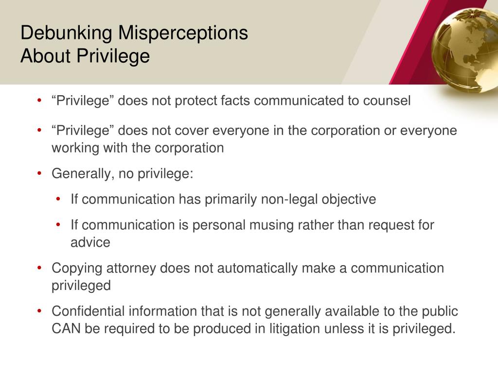 PPT EMPLOYMENT LAW ISSUES AND THE ATTORNEY CLIENT PRIVILEGE