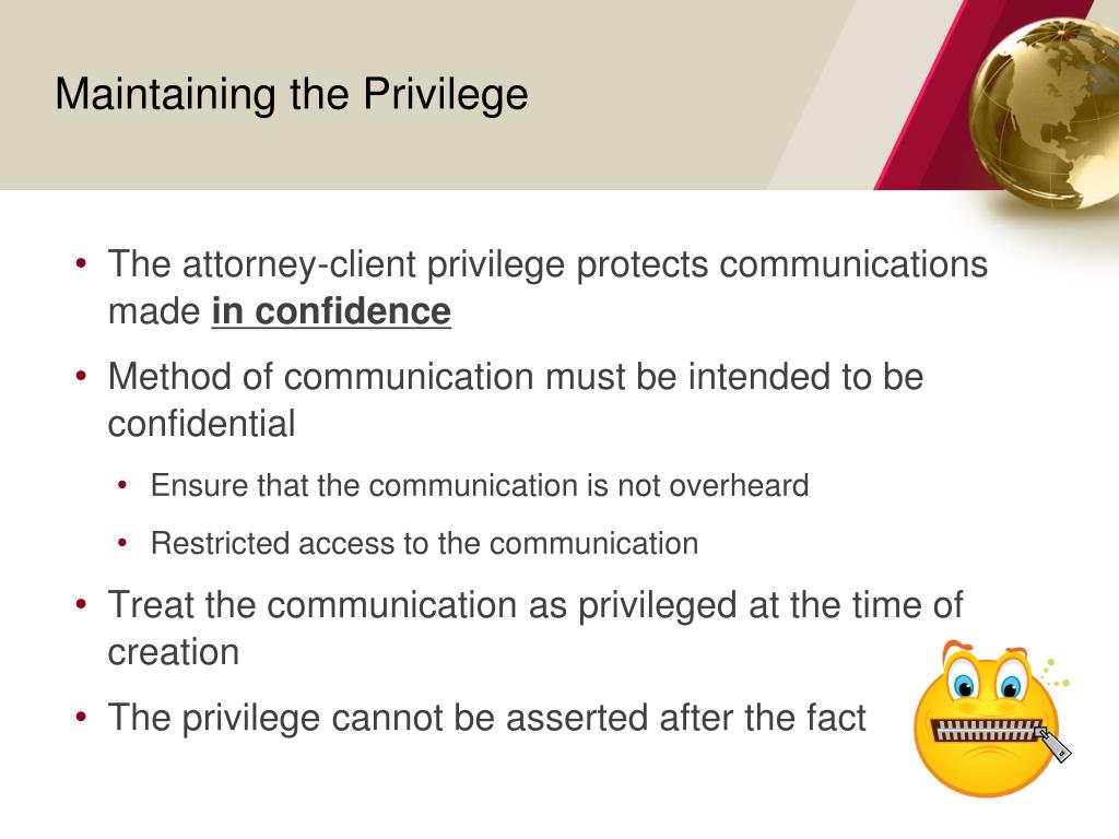 PPT EMPLOYMENT LAW ISSUES AND THE ATTORNEY CLIENT PRIVILEGE