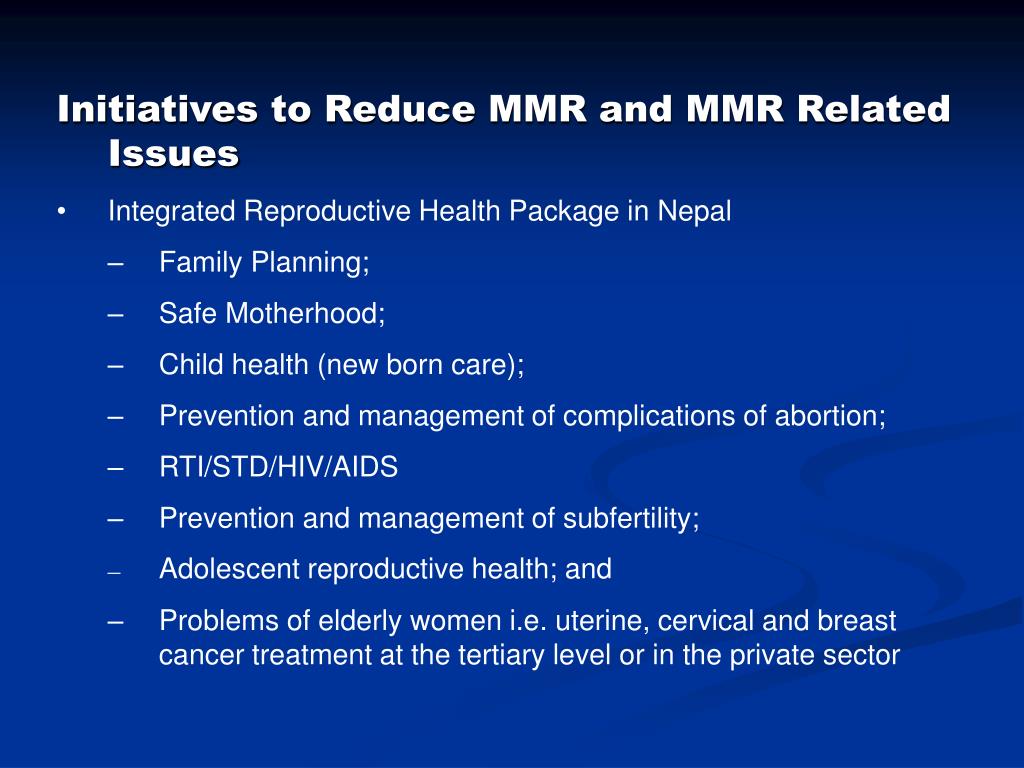 Introduction To Reproductive Health And Safe Motherhood