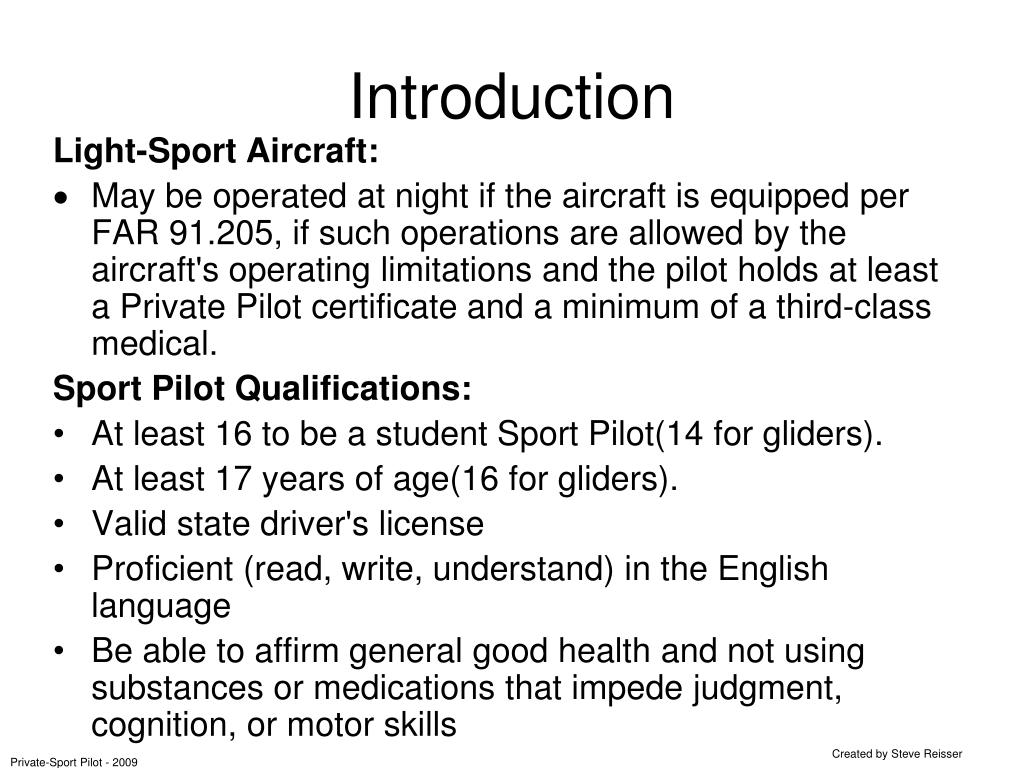 PPT SportPrivate Pilot Ground School Introduction PowerPoint