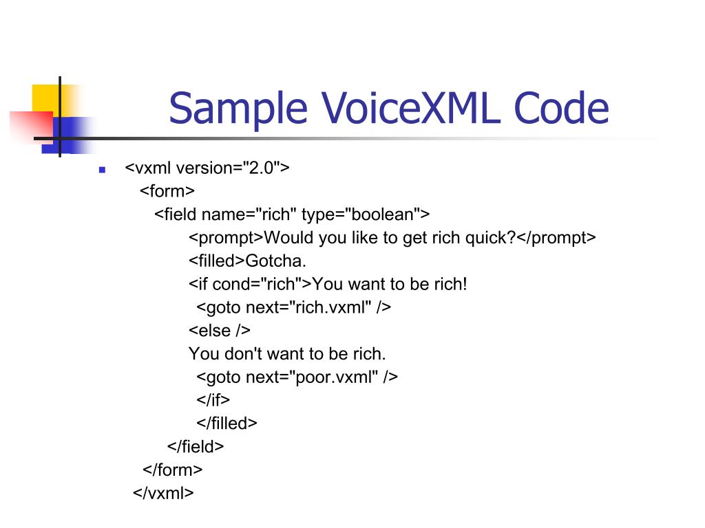 PPT VoiceXML PowerPoint Presentation, free download ID3982365